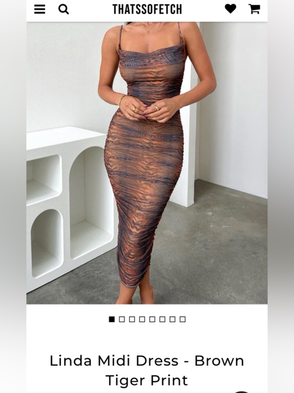 Tiger Print Slinky Midi Dress